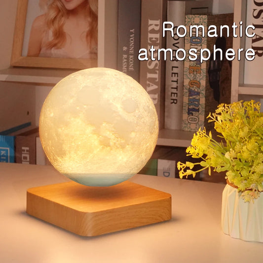 Moon Shaped 3D Magnetic Levitating Floating Moon Lamp Table Desk Lamp with LED Light for Sustainable and Personalized Gifts