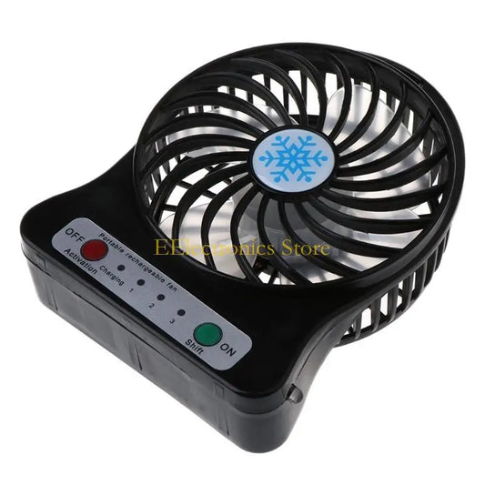 B03C Portable Outdoor LED Light Fan Air Cooler Mini Desk USB Fan With 18650 Battery
