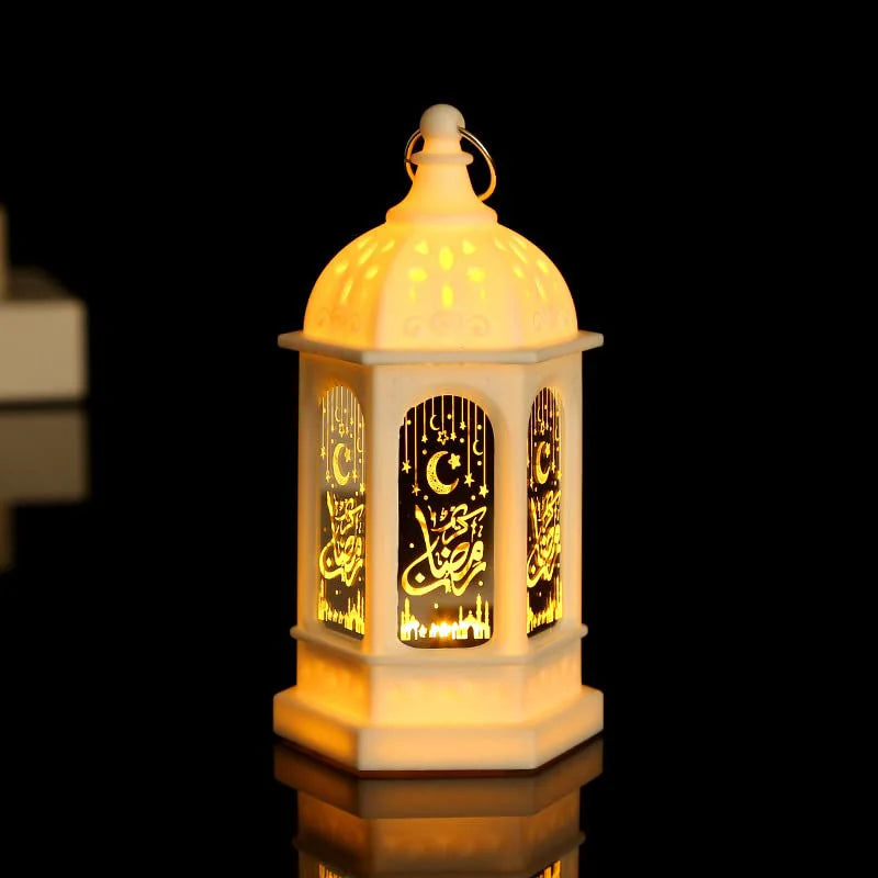 Ramadan Lantern LED Eid Mubarak Gift Muslim Home Decor Eid Al Adha Festival Night Light Wind Lantern Ornament