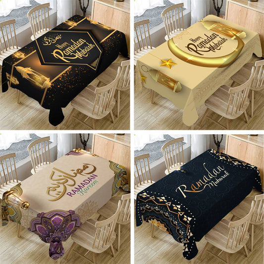 Ramadan Rectangle Tablecloth, Ramadan Kareem Theme Tablecloth For Holiday Kitchen Dining Table Decor Home Party Decor Tablecloth