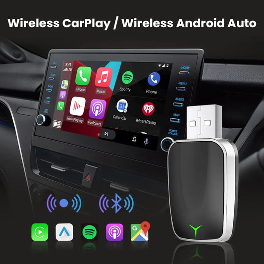 2-in-1 wired CarPlay to wireless wired Android Auto support USB/Type-C interface online map support voice control