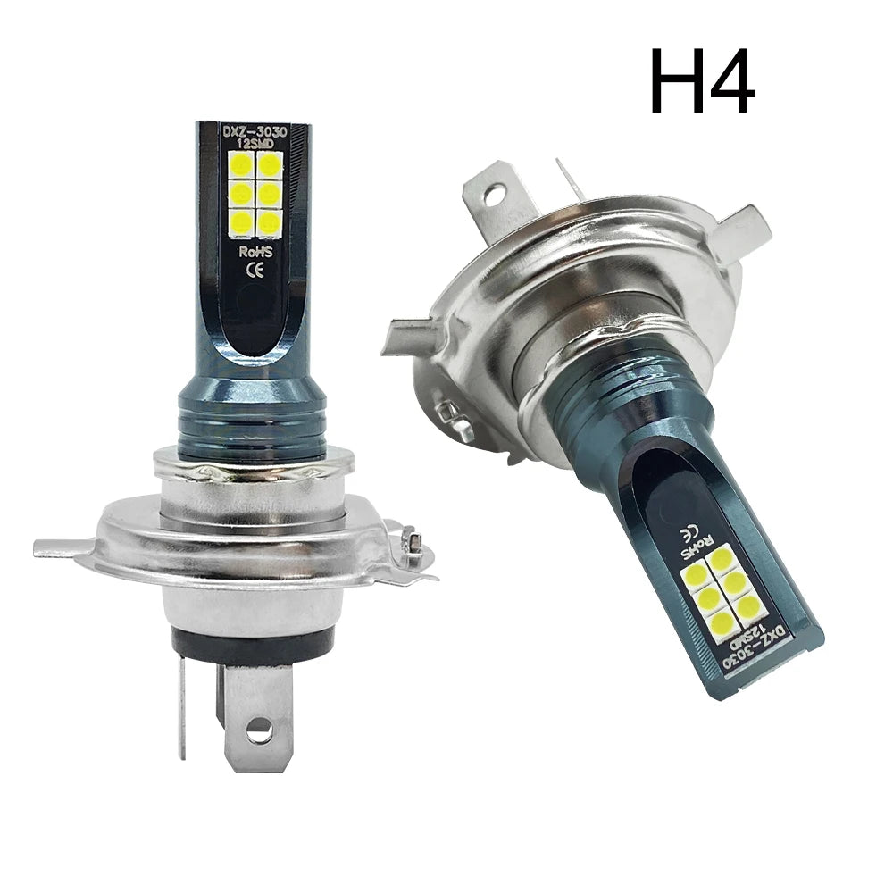 2Pcs Super Bright H4 H7 Led Bulb Car Headlight Motorcycle H1 H3 H8 H9 H11 Auto Fog Lamps 9005 9006 HB3 HB4 Light 12v 24V 80W