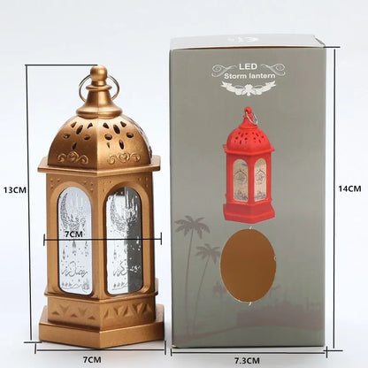 Ramadan Lantern LED Eid Mubarak Gift Muslim Home Decor Eid Al Adha Festival Night Light Wind Lantern Ornament