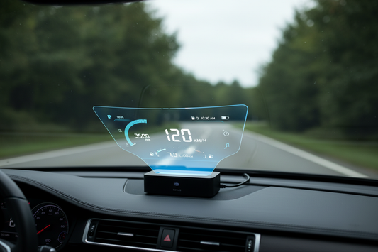 Head-Up Display (HUD) Speedometer – A 5.5-inch HD car speed display with plug-and-play OBD2/EUOBD compatibility, offering real-time driving data for safer and smarter journeys.
its reflect the light in the car glass